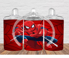 Handmade Spider Man Inspired 12oz Sippy Cup Insulated Tumbler With 2 Lids 2
