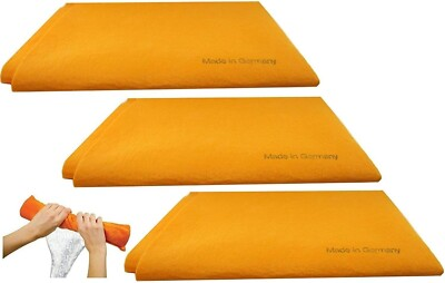 #ad Original German Shammy Towels Super Absorbent Cloths Size 20x 27quot; Orange 3 Pack $9.99