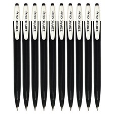 BLACK BALLPOINT PENS 0.7mm Fine Point Retractable Smooth Biros Quality Ball Pen