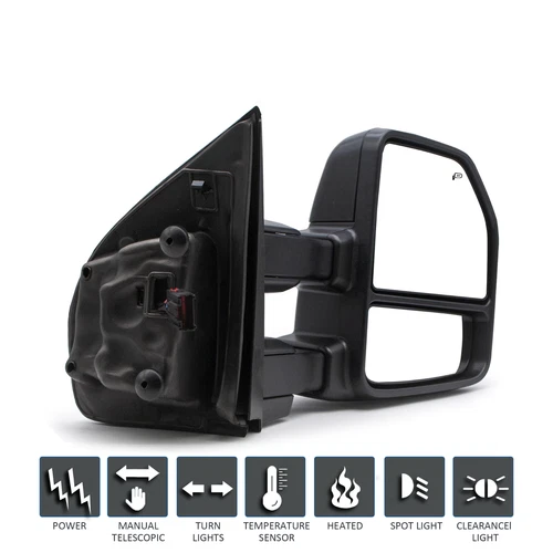 Tow Mirror For 2017-2019 Ford F250 F350 Power Heated Signal Passenger Right Side