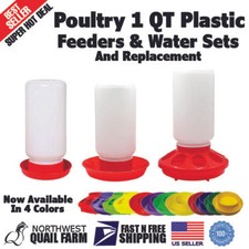 Poultry Chicken Chick 1 QT Plastic Feeder Set / Water Set / Replacement