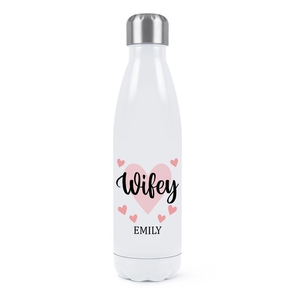 Personalisiert Wifey Doppelwand Wasserflasche Weiß Liebe Ehefrau Geburtstag Spaß-image