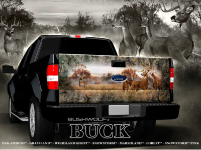 Buck Scenery Tailgate Wrap   Deer Hunting Landscape Truck Vinyl Decal   Wildlife