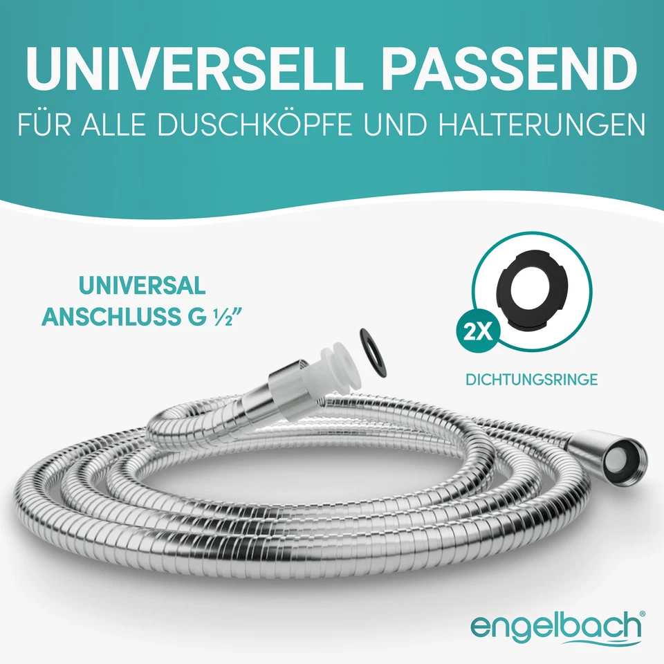 Engelbach Brauseschlauch Duschschlauch Standard Anschluss Edelstahl Kunststoff - Bild 4 von 4