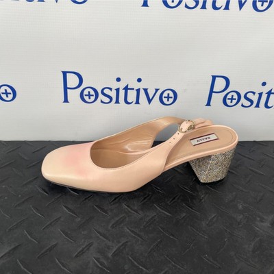 Bally Womens Cheri Litchi Leather Sling Pump Sandals US 7 EU 37.5 New w/ Defect