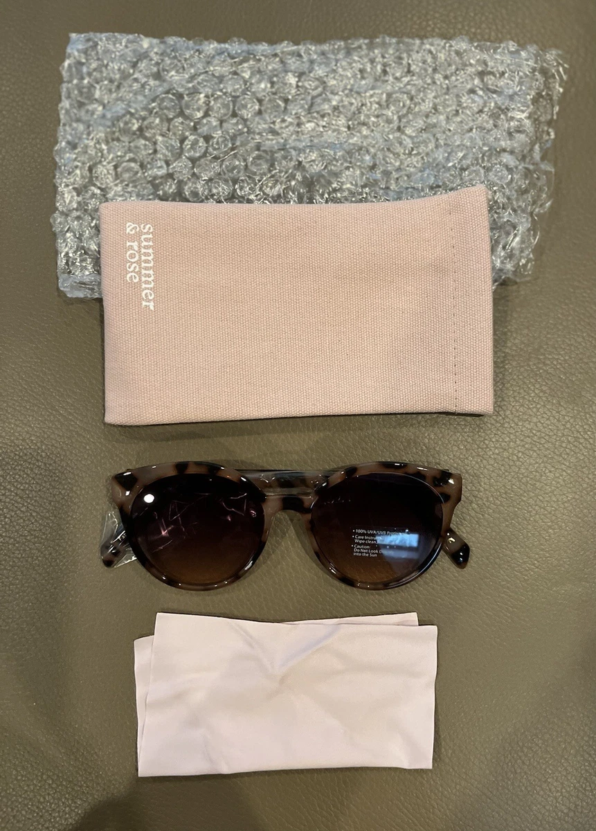 Summer Rose Animal Print Sunglasses Cat Eye W Pouch And Cloth
