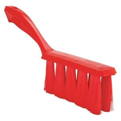 Vikan 45814 1 1/2 In W Bench Brush, Soft, 7 In L Handle, 6 1/2 In L Brush, Red,