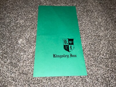 Vintage Kingsley Inn Menu Bloomfield Hills, Mi-17  x 9 1/4 