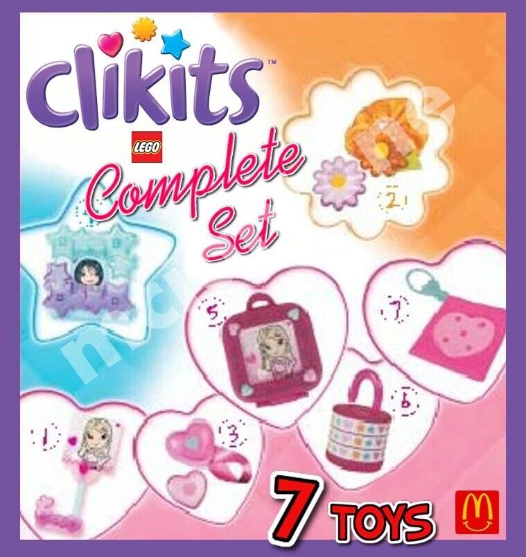 MIP SET 7 McDonald's 2004 LEGO CLIKITS Clik Its GIRL Jewelry