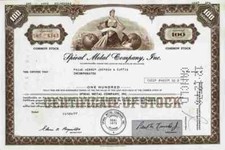 Spiral Metall Company 1977 Baton Rouge Louisiana Paine Webber Columbia 100 Share