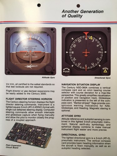 Century 2000 Autopilot Original Sales Brochure, 4 page , 8.5 x 11". - Picture 3 of 5