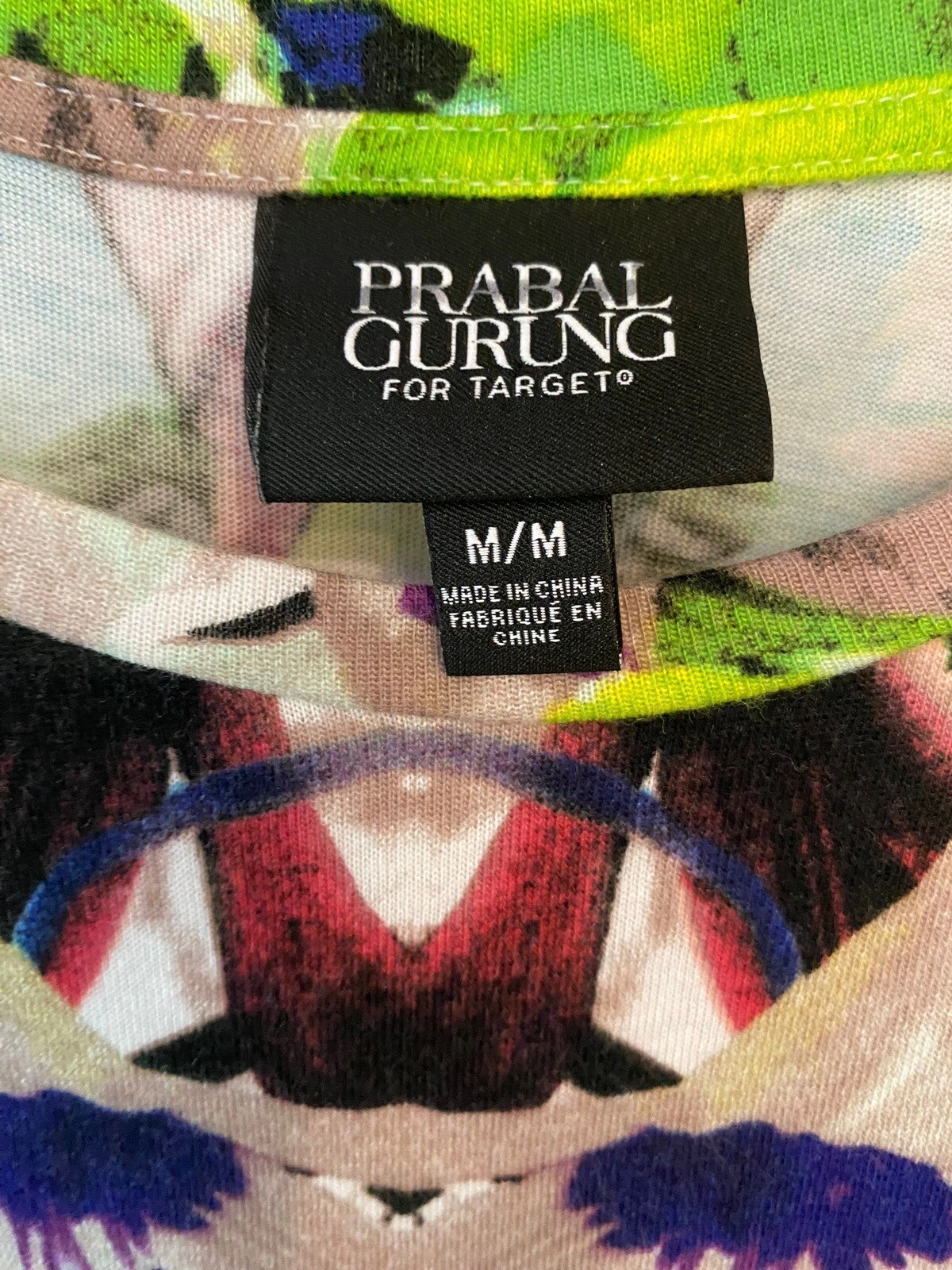 VETEMENTS Abito giallo inchiostro Parabal Gurung taglia M neon stampa a macchia trasparente orlo a turni