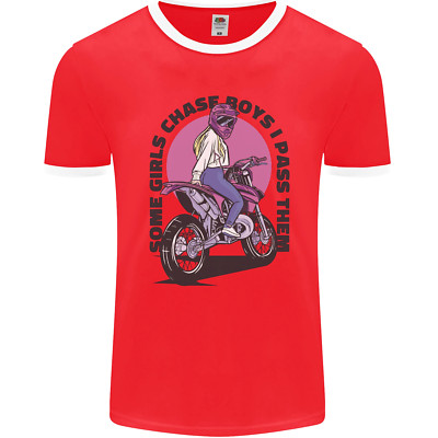 Some Girls Chase lustiges Biker Motorrad Herren Ringer T-Shirt FotL