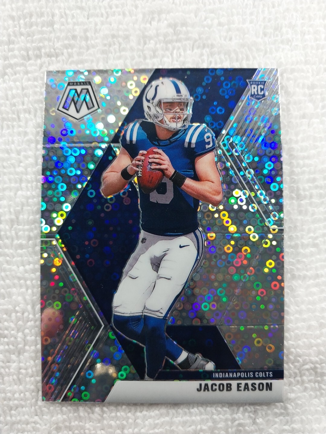 2020 Panini Mosaic Rookies No Huddle Silver Prizm Jacob Eason #236 Rookie RC