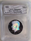 1965 ICG-Genuine Silver Kennedy Half In Ruthenium & Holo 1 Of 500