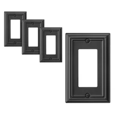DEWENWILS Metal Outlet Cover, Metal Toggle Light Switch Wall Plate, 4Pack