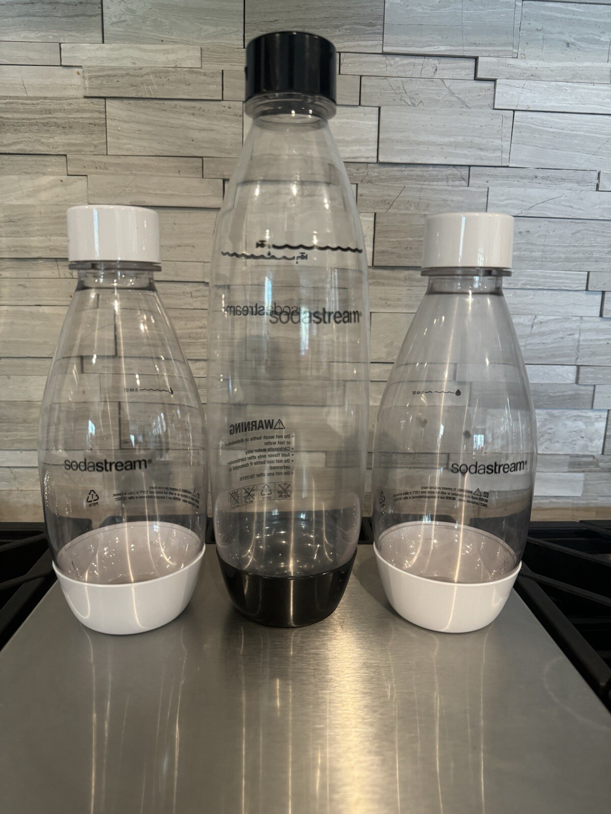3  SodaStream Twin Pack Sparkling Black Water Machines Bottle 1 Litre 0.5 liter