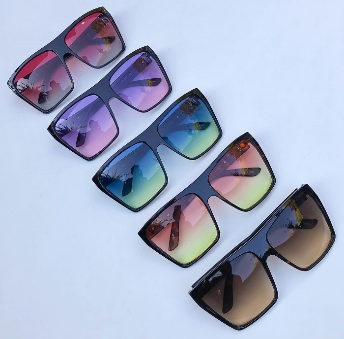 RARE Huge Oversized Square Flat Top Square XXL Big Diva Shades Sunglasses 8818 L image 2