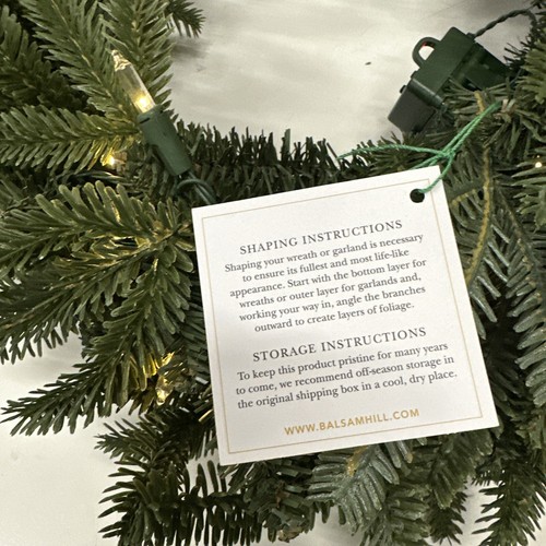 Balsam Hill 2-PACK 26 inch Fraser Fir Wreaths Clear Candlelight $239 - Picture 4 of 22
