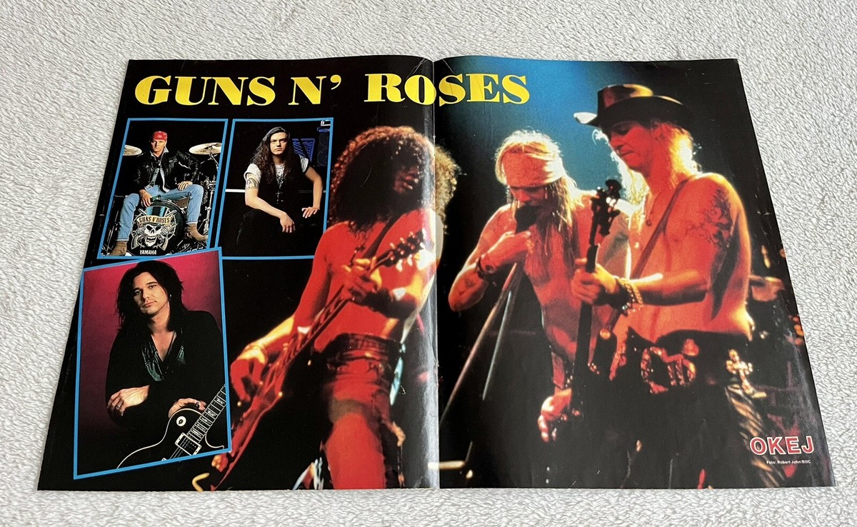 Guns N' Roses 1992 Axl Rose Slash Poster Swedish Music magazine