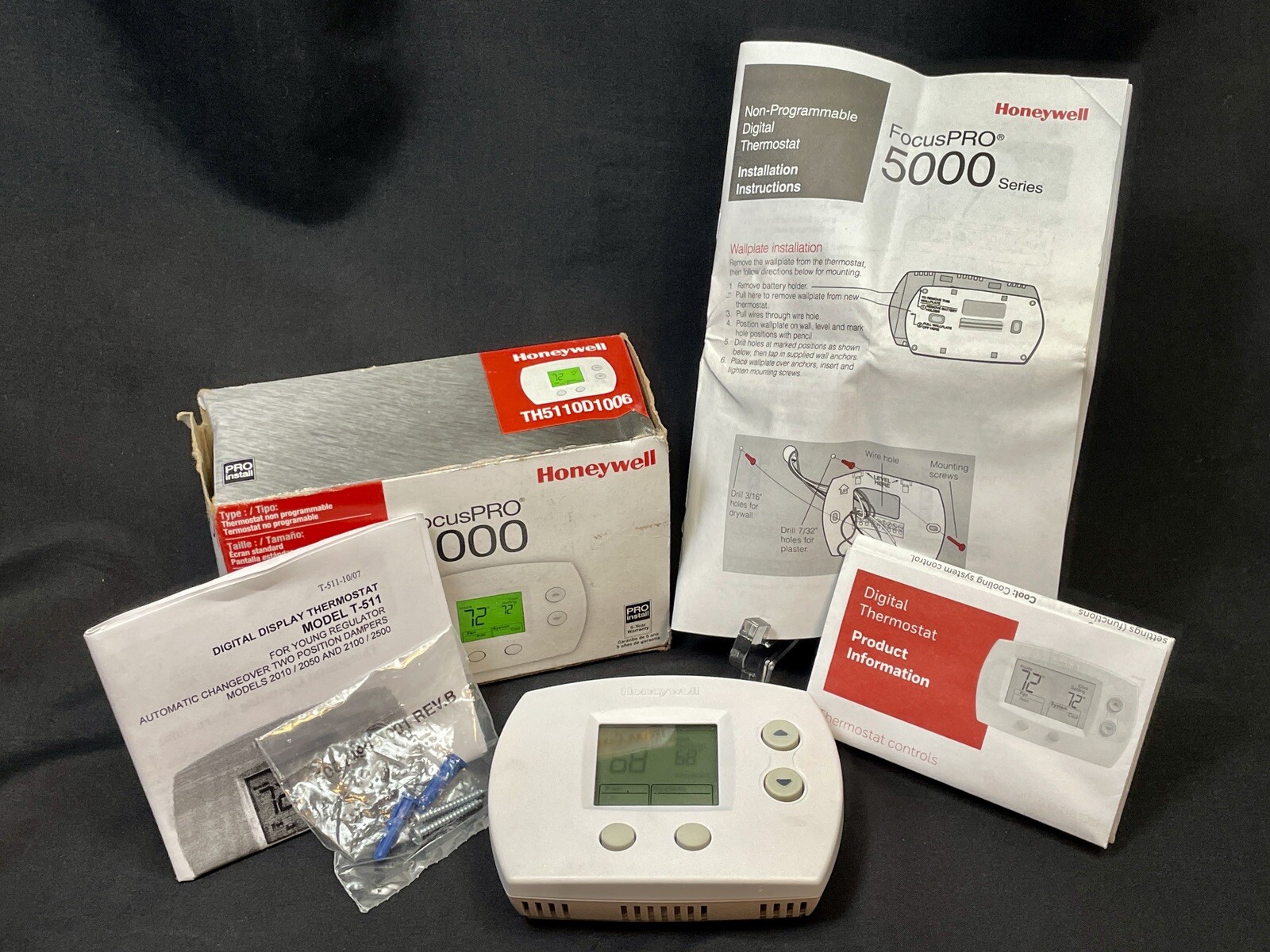 Honeywell TH5110D1006 Focus Pro 5000 Thermostat 1H/1C Non Programmable