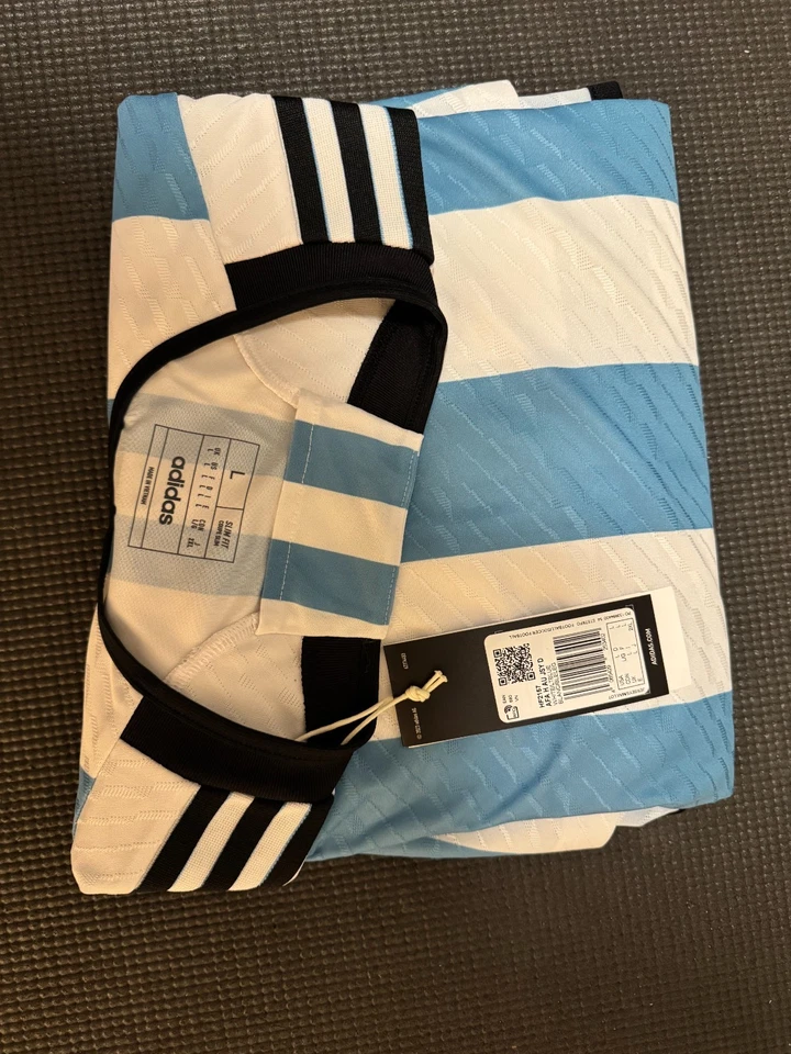 Camiseta Argentina 2022 Auténtica Casa #10 Messi Edición Jugador Grande Mundial Kit Foto 2 de 2