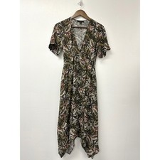 Banana Republic Tropical Tiger Handkerchief-Hem Wrap Dress 0