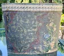 LG ANTIQUE VICTORIAN FLORAL WALLPAPER HAT BOX