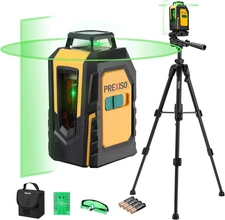 360° Laser Level with Tripod, 100Ft Cross Line Leveler- Green Horizontal Line La