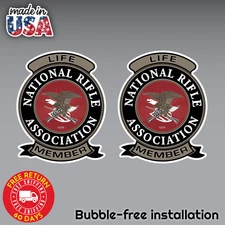 2x NRA Life Member Patch Logo Guns Decal Replica 2nd Amendment Stickers
