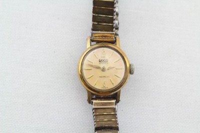 Roco Swiss Incabloc Damenuhr vergoldet mechanisch läuft # 12979