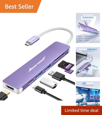 High-Speed USB C Adapter 4K HDMI USB-A SD TF for Laptops and Phones