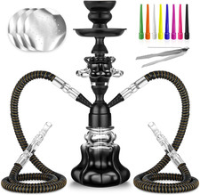 Hookah Set with Everything 14'' Shisha Hookah Complete Set - Glass Flower Vase,