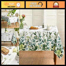 Rectangular Floral Tablecloth 60x84" - Washable Eucalyptus Design for Party, Pic