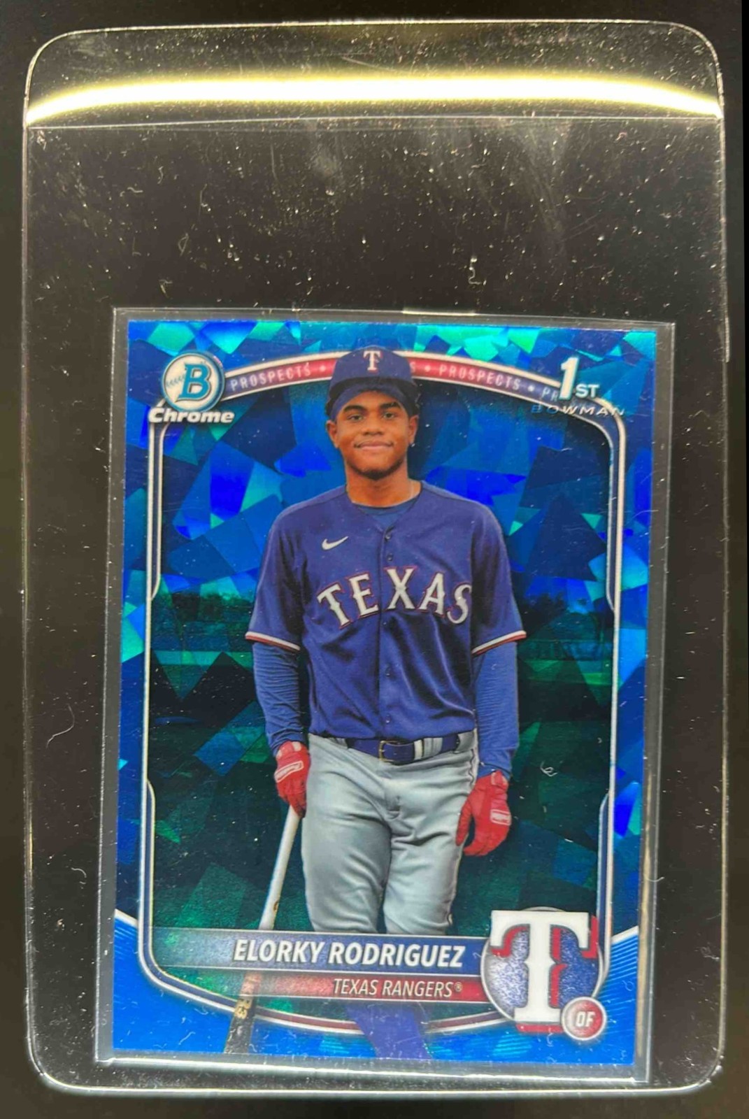 2025 Bowman Chrome Sapphire Elorky Rodriguez 1st #BCP-186 Rangers