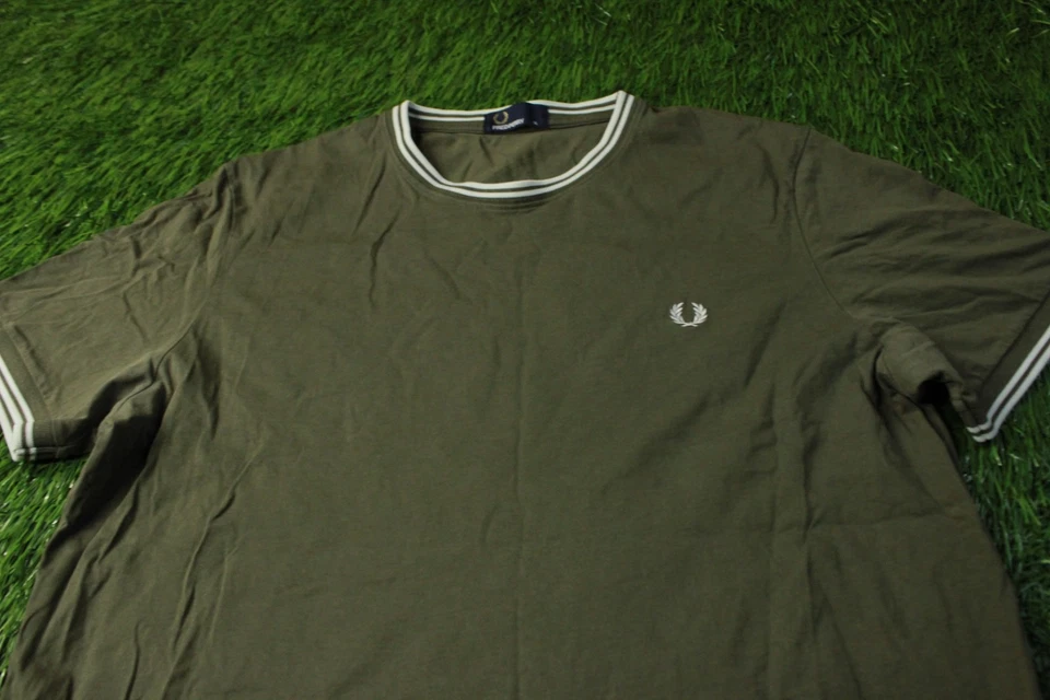 FRED PERRY ORIGINAL HOMBRE CASUAL MANGA CORTA CAMISETA JERSEY TALLA XL X-GRANDE Foto 2 de 4