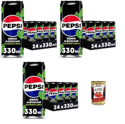 Pepsi Zero Lime, Zero Sugar, 330ml   Packung mit 72 Dosen+Polpa 400g
