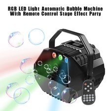 RGB LED Light Automatic Bubble Machine With Remote Control Stage Effect Party /