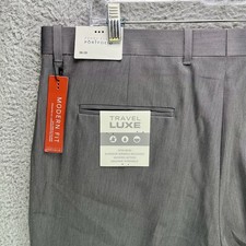 Perry Ellis Portfolio Travel Luxe Pants Mens 36x30 Gray Modern Fit Dress NWT