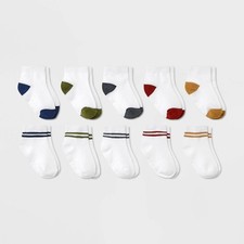 Baby 10pk Striped Ankle Socks - Cat  Jack  6-12M: Knit Rib Cuffs, Midweight