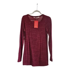 Michael Stars NWT Chelsea Tribland Tunic Tee Top Heathered Maroon L/S Size READ