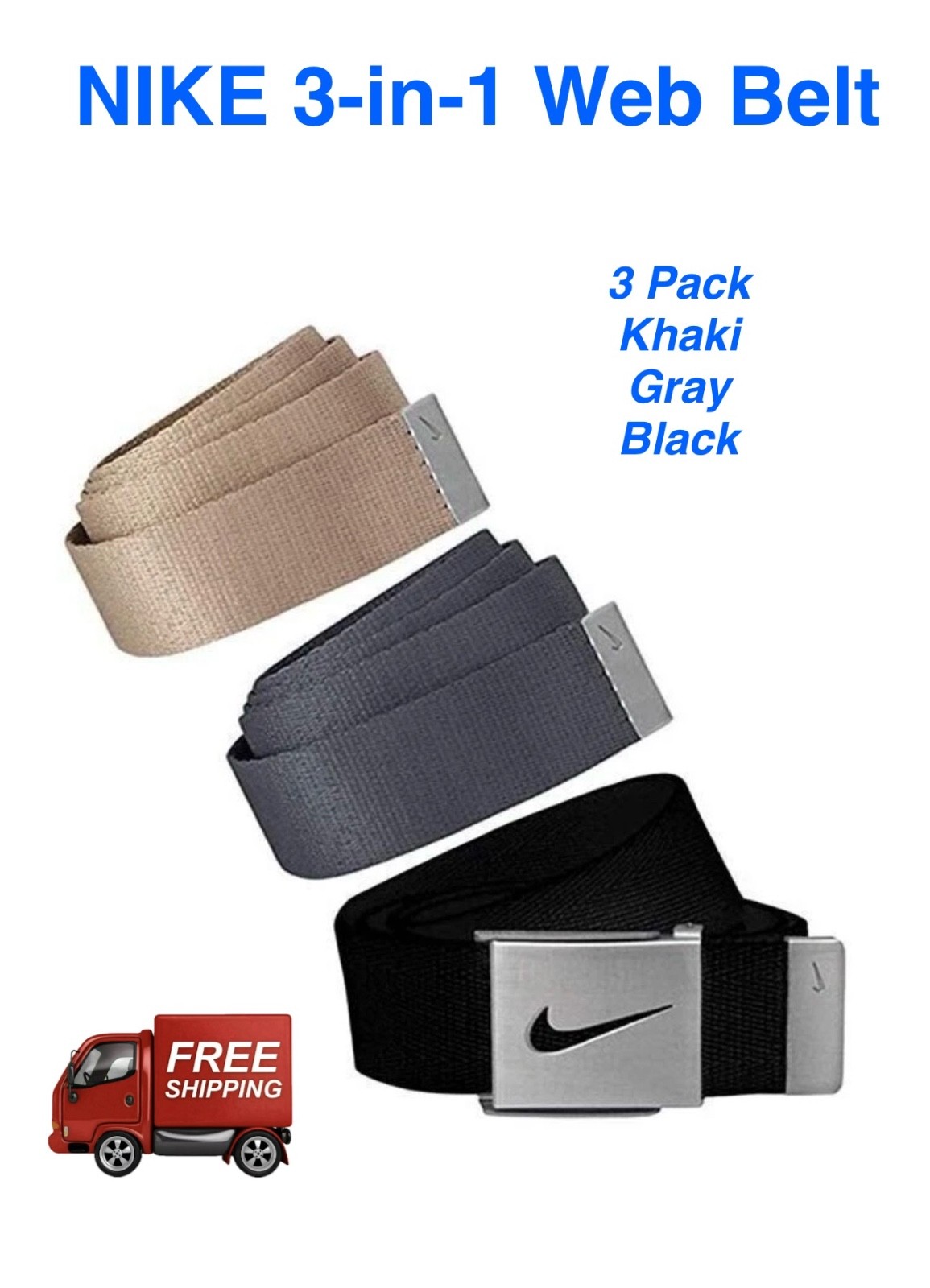 Web Belts One Size Fits Most Trim To Fit 3 Colors, Nib New