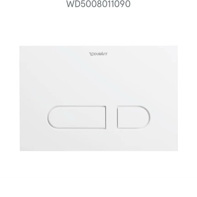 Duravit WD5008011090 DuraSystem Flush Plate White Modern Dual Flush Wall Mount
