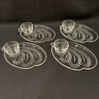 Vintage Federal Glass Homestead Snack Set- 8 Pc