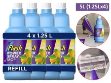 4 Pack Flash Speed Mop Refills Power Cleaning Solution 1.25 Litre Multi Surface