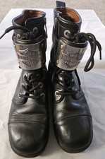 Harley Davidson Sz 7 Ladies Side Zip Leather Boots