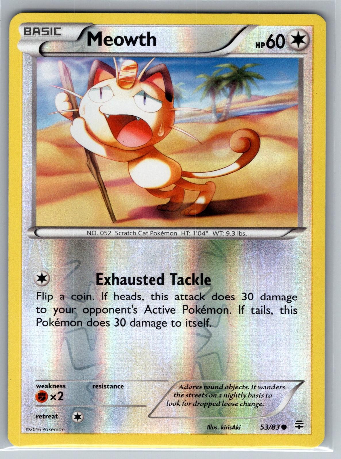 Meowth 53/83 Common Generations Pokemon Reverse Holo Lightly Played