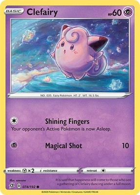 2020 Pokemon: SWSH02: Rebel Clash - Clefairy (#074/192, Common, Near Mint)