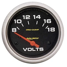 Autometer 5492 Pro-Comp 2-5/8" Voltmeter, 8-18V