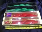 4 CANDELA da VINCI TWISTED RED GREEN spiral 12” CANDLES handmade 2” WIDE NEW! — photo 3
